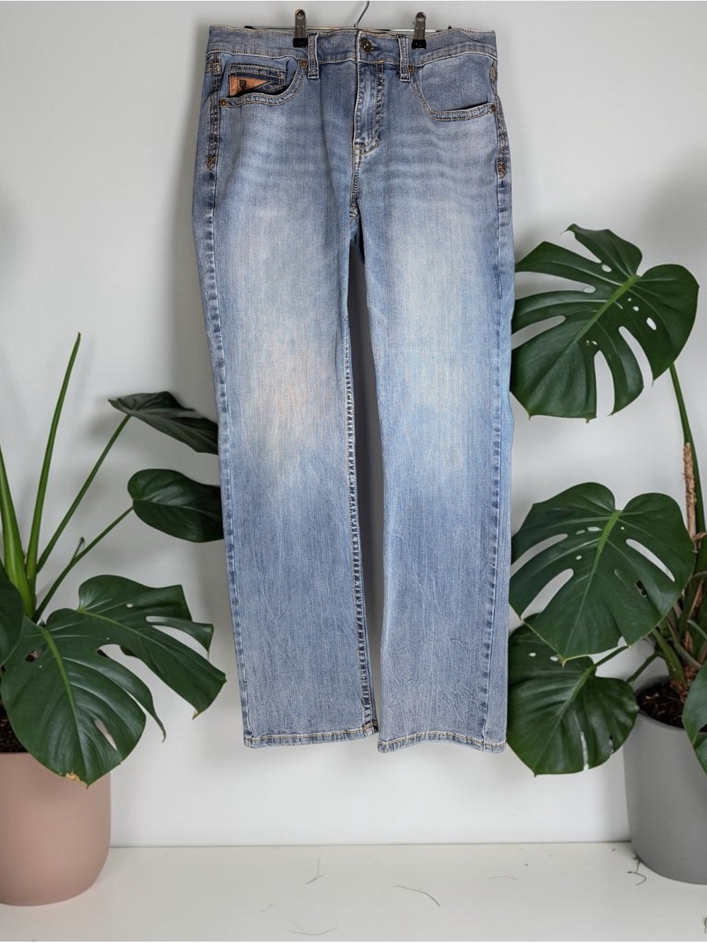 Rank 45 Men’s Blue Medium Wash Denim Cotton Regular Fit Jeans 34X34